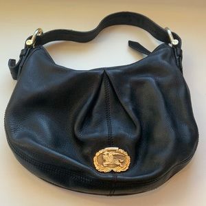 Burberry black leather hobo